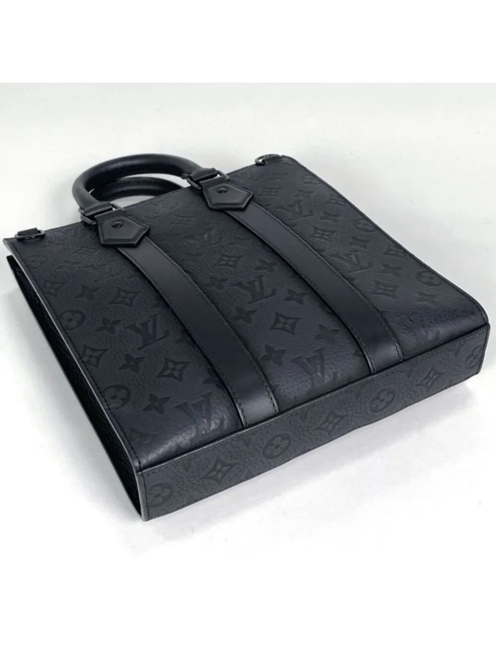 Louis Vuitton Sac Plat Cross Tote 2-Way Shoulder Bag Monogram Taurillon Noir